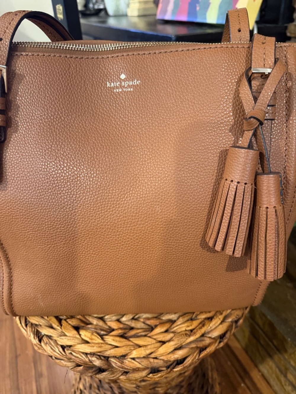 kate spade Leather Tote in Saddle Tan with Tassels - Picture 3 of 16